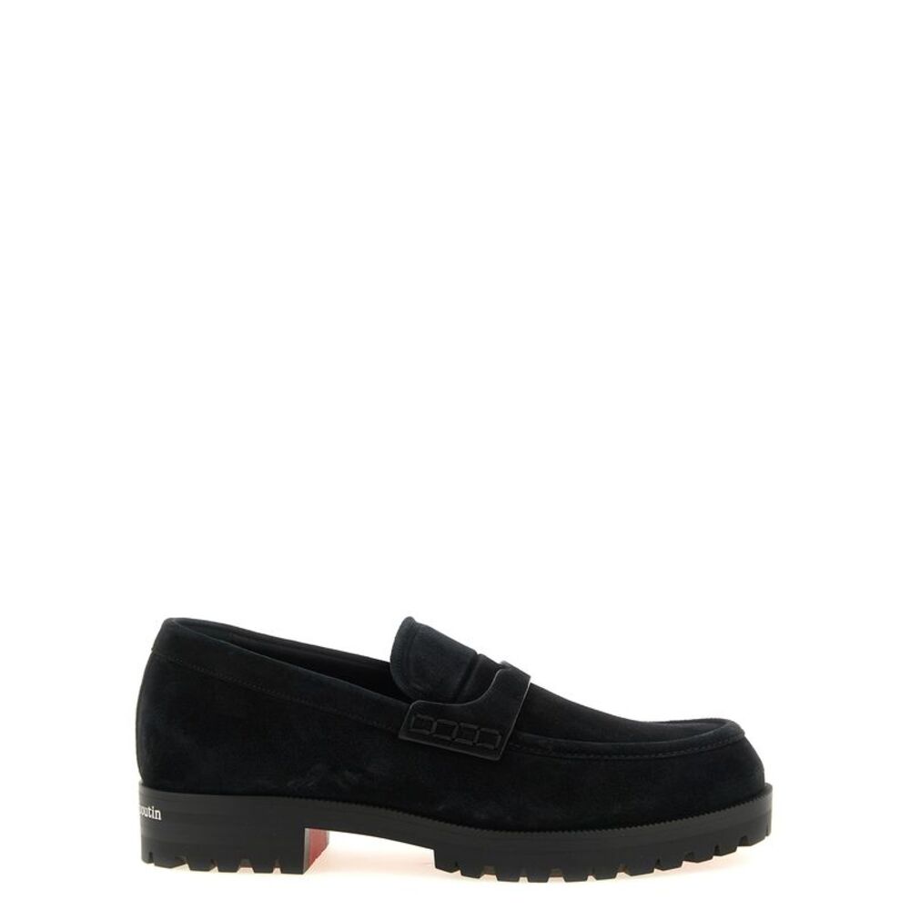 Christian Louboutin Black Calfskin Slip-On Men's Loafers